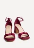 Linzi Orena Red Satin Block Heel - Size 7 Image 3