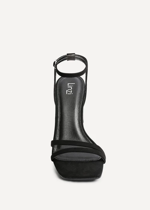 Linzi Gesture Black Faux Suede Strappy High Heel - Size 5 Image 4