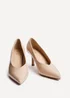 Linzi Bellamy Nude Faux Leather V-Cut Vamp Court Heels - Size 4 Image 3