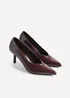 Linzi Bellamy Brown Faux Leather V-Cut Vamp Court Heels - Size 4 Image 5
