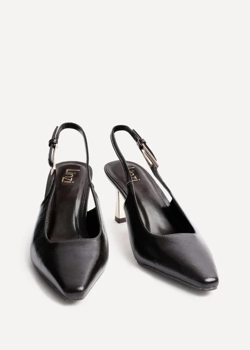 Linzi Avani Brown Faux Leather Court Heel - Size 5 Image 3