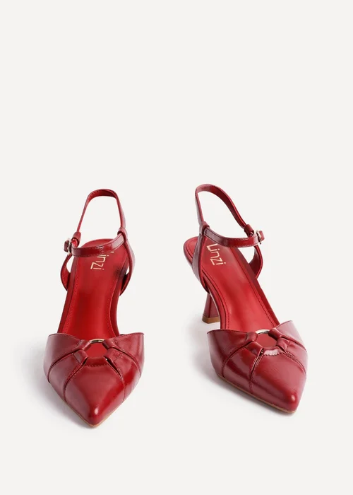 Linzi Pivot Red Faux Leather Stiletto Court Heel - Size 7 Image 3