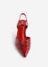 Linzi Pivot Red Faux Leather Stiletto Court Heel - Size 7 Image 4