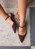 Linzi Vogue Brown Faux Suede Kitten Court Heel - Size 4 Image 1