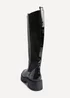 Linzi Swift Black Faux Leather & Croc Knee High Boot - Size 5 Image 5