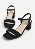 Linzi Darcie Black Faux Suede Low Chunky Block Heeled Sandal - Size 4 Image 5