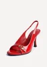 Linzi Potion Red Faux Patent Leather Peep Toe Heel - 4 Image 6