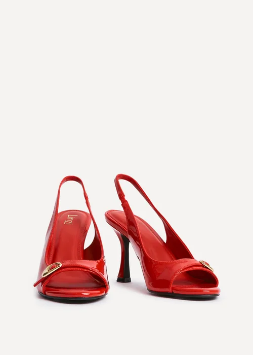 Linzi Potion Red Faux Patent Leather Peep Toe Heel - 4 Image 3