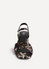Linzi Vivian Wide Fit Leopard Print Satin Block Heeled Sandals - Size 4 Image 4
