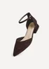 Linzi Dolly Wide Fit Brown Faux Suede Low Block Court Heel - Size 6 Image 5