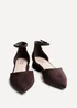Linzi Dolly Wide Fit Brown Faux Suede Low Block Court Heel - Size 6 Image 3
