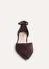 Linzi Dolly Wide Fit Brown Faux Suede Low Block Court Heel - Size 6 Image 4