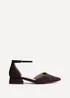 Linzi Dolly Wide Fit Brown Faux Suede Low Block Court Heel - Size 6 Image 2