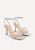 Linzi Ruma Wide Fit Silver Faux Leather Diamante Heeled Sandal - Size 6 Image 5