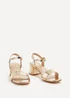 Linzi Darcie Gold Faux Leather Low Chunky Block Heeled Sandal - Size 7 Image 3