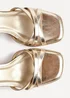 Linzi Faro Gold Faux Leather Strappy Heeled Sandals - Size 4 Image 5
