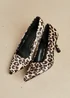 Linzi Aim Wide Fit Leopard Satin Classic Court Heel - Size 6 Image 1