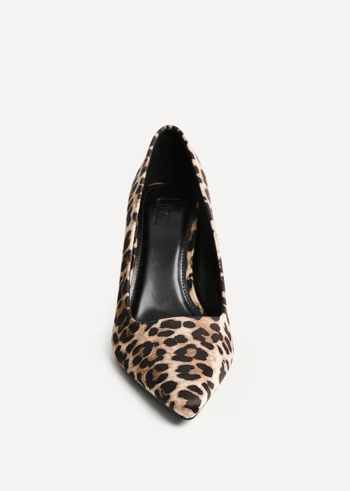 Linzi Aim Wide Fit Leopard Satin Classic Court Heel - Size 6 Image 4