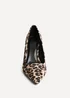 Linzi Aim Wide Fit Leopard Satin Classic Court Heel - Size 6 Image 4
