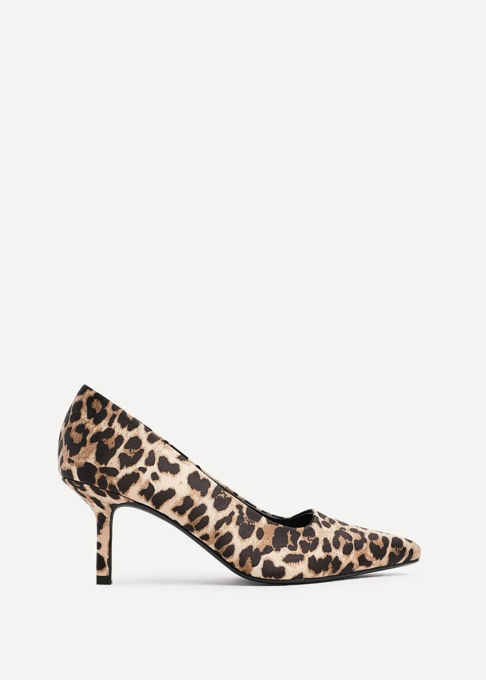 Linzi Aim Wide Fit Leopard Satin Classic Court Heel - Size 6 Image 2