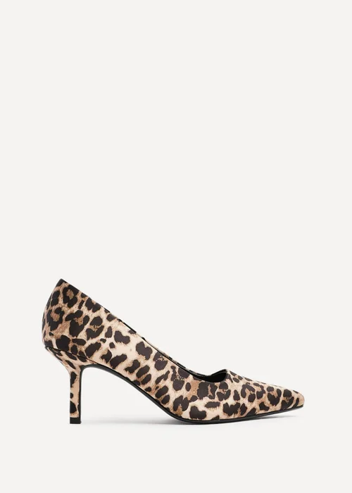 Linzi Aim Wide Fit Leopard Satin Classic Court Heel - Size 6 Image 2