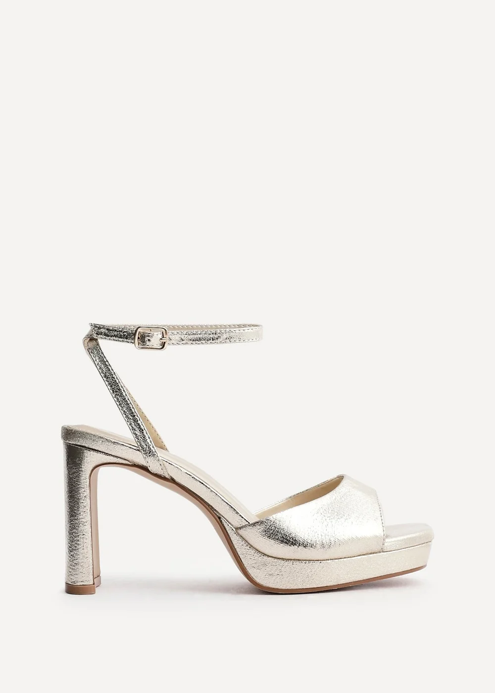 Linzi Diva Gold Faux Leather Platform High Heels - Size 4 Image 2