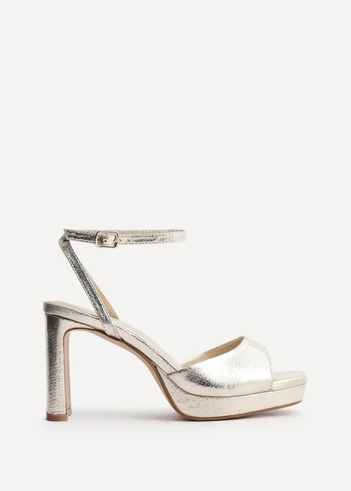 Linzi Diva Gold Faux Leather Platform High Heels - Size 4 Image 2