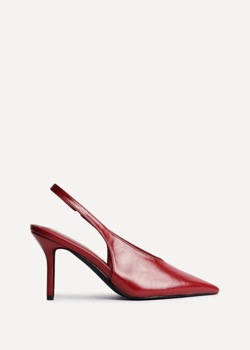 Linzi Evoke Red Faux Leather Sling Back Court Heels - Size 5 Image 2
