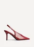 Linzi Evoke Red Faux Leather Sling Back Court Heels - Size 5 Image 2
