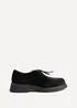 Linzi Perth Black Faux Suede Laced Chunky Loafer - Size 4 Image 2