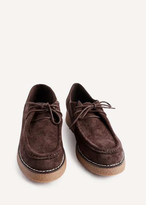 Linzi Perth Brown Faux Suede Laced Chunky Loafer - Size 3 Image 3