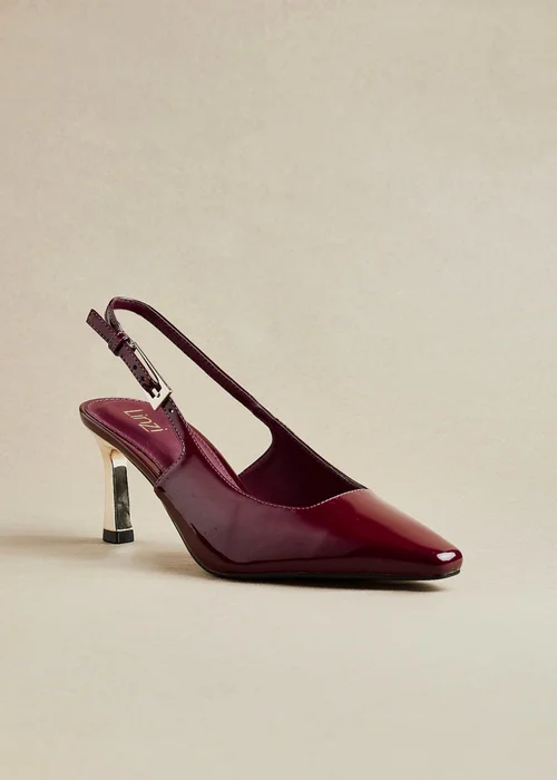 Linzi Avani Burgundy Faux Leather Court Heel - Size 5 Image 1