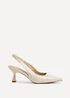 Linzi Presley Beige Faux Leather Sling Back Low Court Heel - Size 6 Image 2