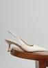 Linzi Presley Beige Faux Leather Sling Back Low Court Heel - Size 6 Image 1