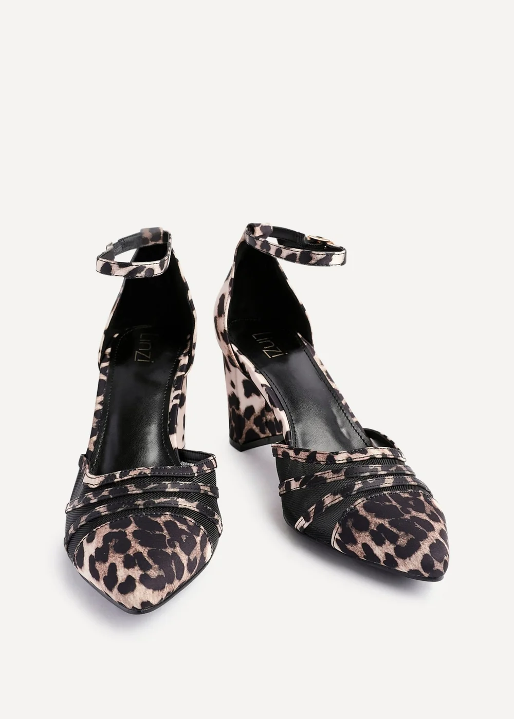 Linzi Tasha Leopard Print Scuba Block Court Heel - Size 5 Image 2