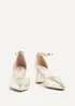 Linzi Davina Wide Fit Gold Faux Leather Court Heel - Size 7 Image 3