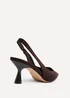 Linzi Presley Brown Scuba Sling Back Low Court Heel - Size 5 Image 5