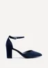 Linzi Davina Wide Fit Navy Faux Suede Court Heel - Size 5 Image 2