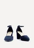 Linzi Davina Wide Fit Navy Faux Suede Court Heel - Size 5 Image 3