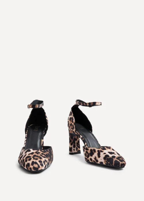 Linzi Corinne Leopard Print Scuba Square Toe Court Heel - Size 8 Image 3