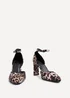 Linzi Corinne Leopard Print Scuba Square Toe Court Heel - Size 8 Image 3