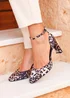 Linzi Corinne Leopard Print Scuba Square Toe Court Heel - Size 8 Image 6