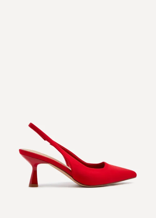 Linzi Presley Red Lycra Sling Back Low Court Heel - Size 3 Image 2