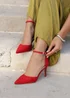 Linzi Thea Red Faux Suede Classic Stiletto Court Heel - Size 7 Image 6