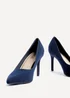 Linzi Martina Wide Fit Navy Faux Suede Classic Court Heel - Size 4 Image 4