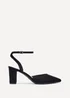 Linzi Rendall Black Faux Suede Open Back Block Heeled Court Shoe - Size 8 Image 2