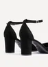 Linzi Leona Black Faux Suede Closed Back Block Heeled Court Shoe - Size 6 Image 4