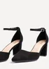 Linzi Leona Black Faux Suede Closed Back Block Heeled Court Shoe - Size 6 Image 5