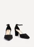 Linzi Leona Black Faux Suede Closed Back Block Heeled Court Shoe - Size 6 Image 3