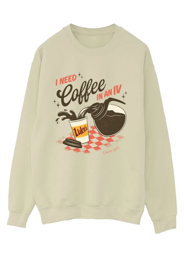 Spiral Galaxy Gilmore Girls I Need Coffee Sand Graphic Sweatshirt